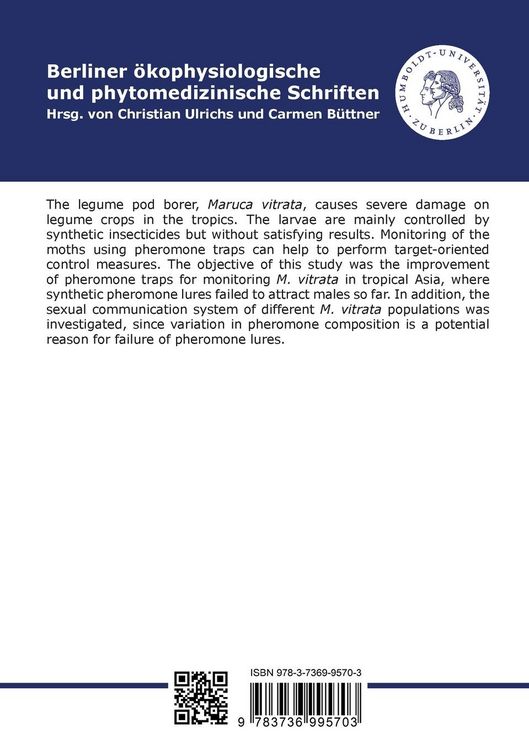 Produktbild: Identification of variation within sex pheromone blends of various Maruca vitrata populations for refining pheromone lures and traps in Asia