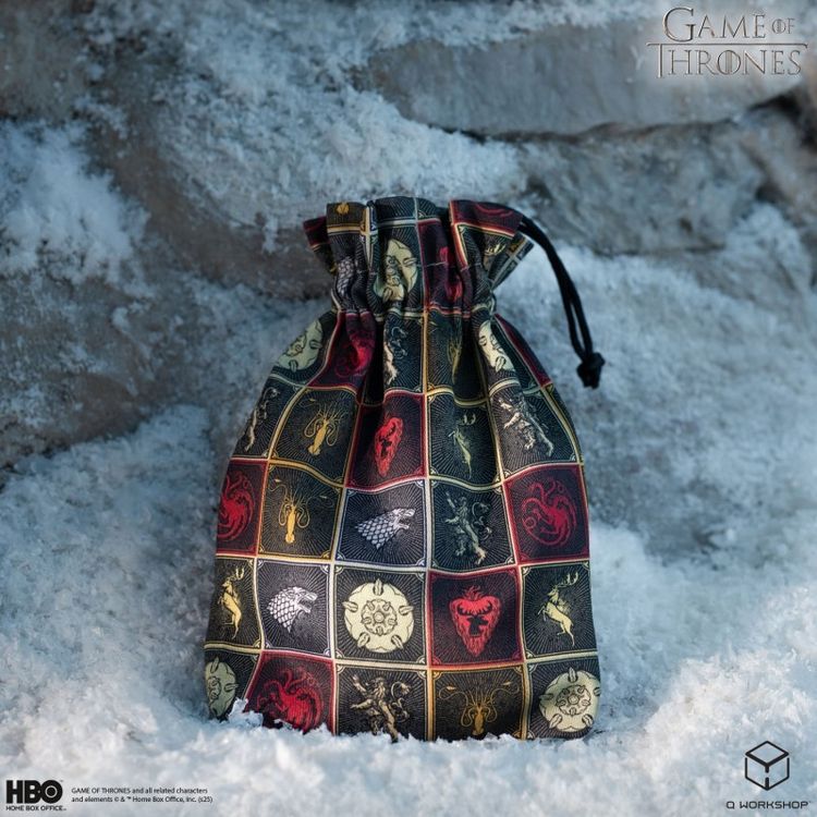 Produktbild: Pegasus QWO98253 - Game of Thrones, The Sigils Pattern, mehrfarbig, W&uuml;rfelbeutel, 16,5cm