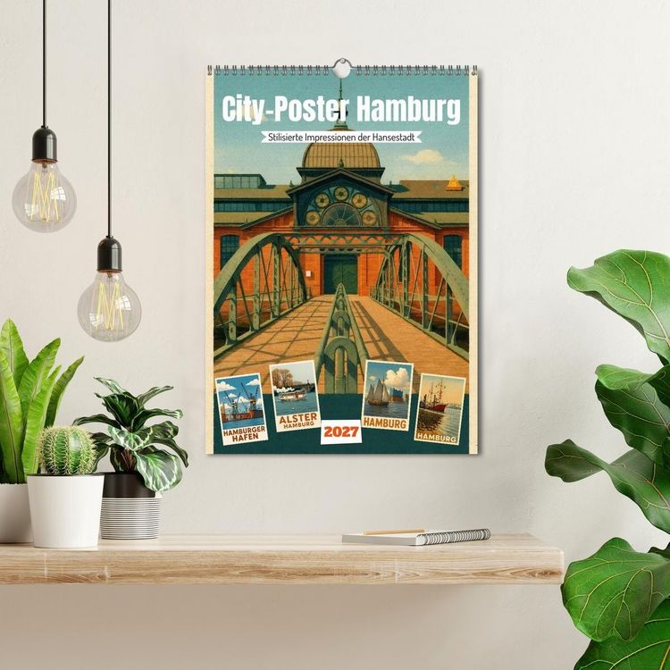 Produktbild: City Poster Hamburg - Stilisierte Impressionen der Hansestadt (Wandkalender 2027 DIN A3 hoch), CALVENDO Monatskalender