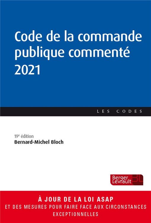 Produktbild: Code de la Commande Publique Commente (Edition 2021)