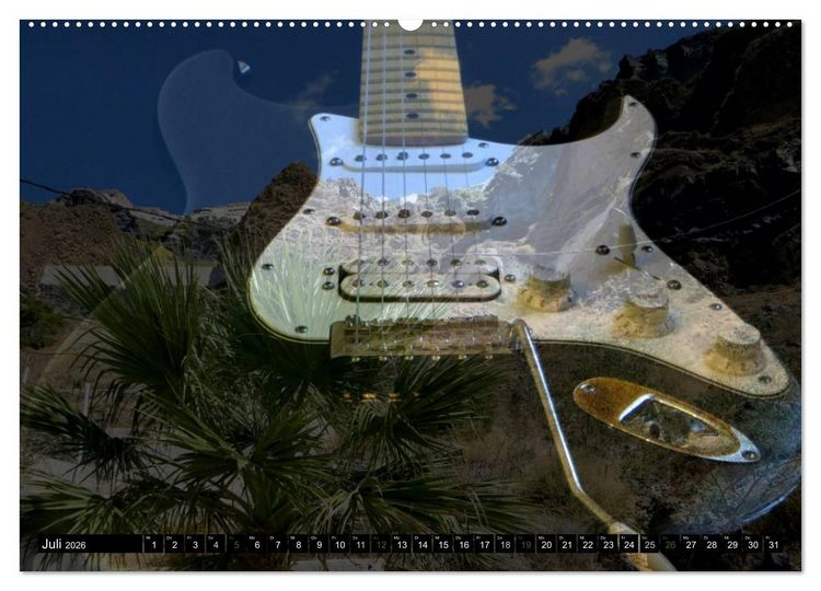 Produktbild: Mystische Gitarren (Wandkalender 2026 DIN A2 quer), CALVENDO Monatskalender