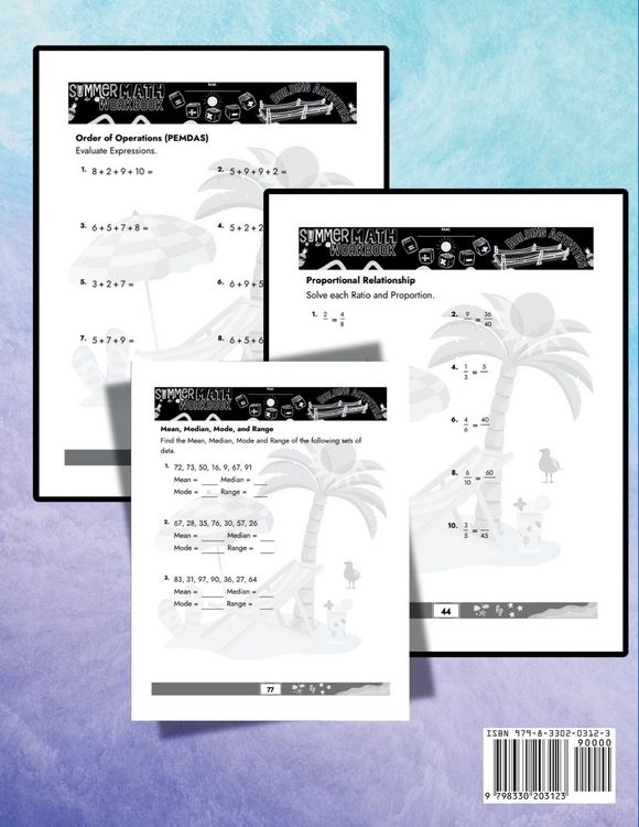 Produktbild: Summer Math Workbook | 6-7 Grade Bridge Building Activities