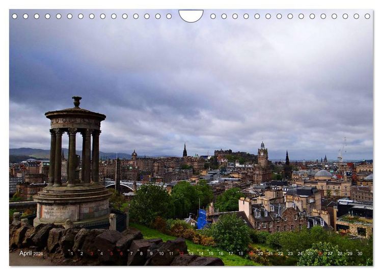 Produktbild: Edinburgh - D&ugrave;n &Egrave;ideann (Wandkalender 2026 DIN A4 quer), CALVENDO Monatskalender