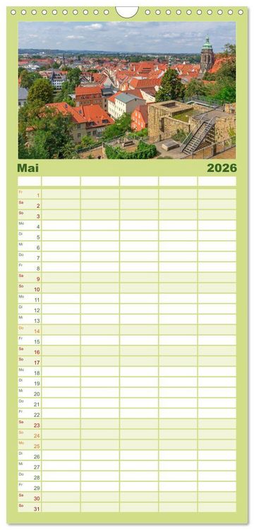 Produktbild: Familienplaner 2026 - Unterwegs in Pirna mit 5 Spalten (Wandkalender, 21 x 45 cm) CALVENDO