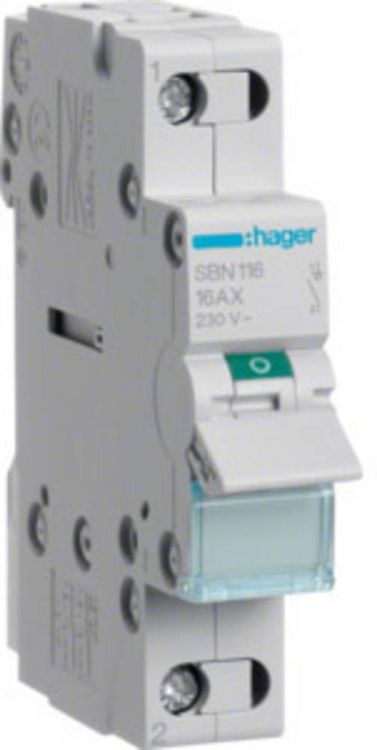 Produktbild: Hager Schaltermodul Grau 16A 230V SBN116