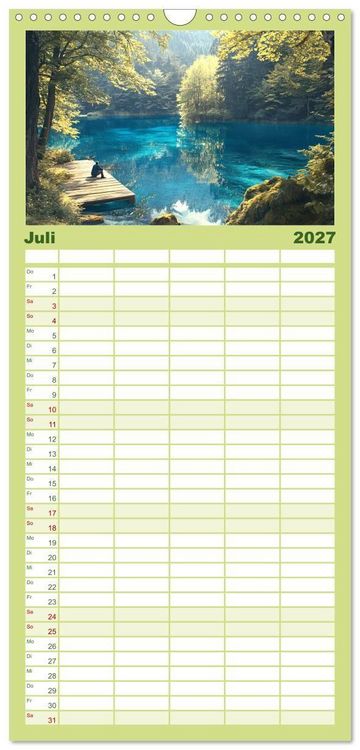 Produktbild: Familienplaner 2027 - Wandergl&uuml;ck - Momente der Freiheit in der Natur mit 5 Spalten (Wandkalender, 21 x 45 cm) CALVENDO