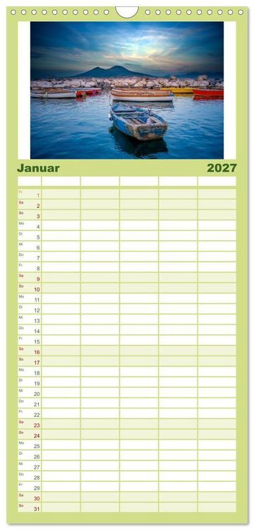 Produktbild: Familienplaner 2027 - Wundersch&ouml;nes Neapel - Bella Napoli mit 5 Spalten (Wandkalender, 21 x 45 cm) CALVENDO
