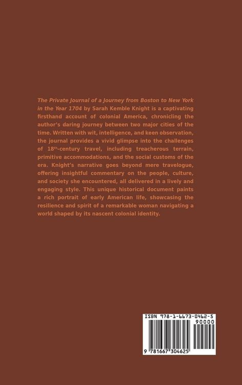 Produktbild: The Private Journal of a Journey from Boston to New York in the Year 1704
