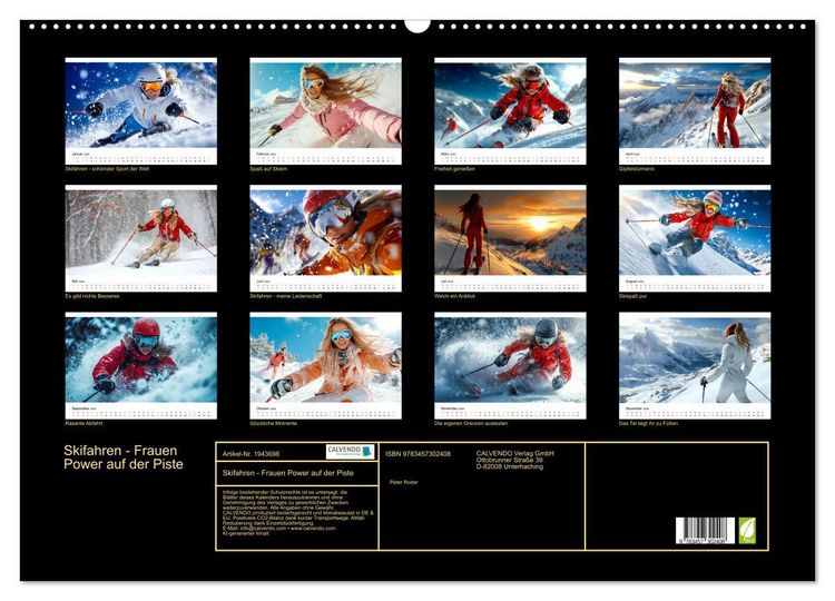 Produktbild: Skifahren - Frauen Power auf der Piste (Wandkalender 2026 DIN A2 quer), CALVENDO Monatskalender
