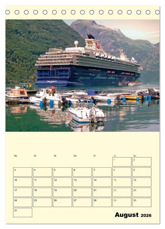 Produktbild: Kreuzfahrtschiffe - die Welt ist dein Ziel (Tischkalender 2026 DIN A5 hoch), CALVENDO Monatskalender