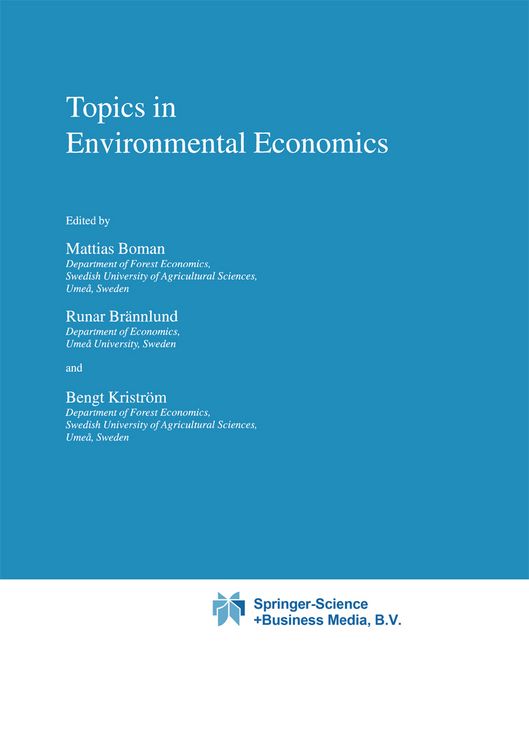 Produktbild: Topics in Environmental Economics