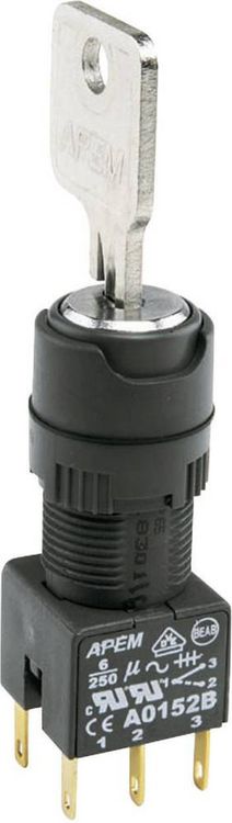 Produktbild: APEM A018125 A018125 Schl&uuml;sselschalter 1 x 90&deg; 1St.