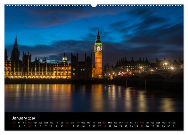 Produktbild: London 2026 (High Quality Premium Wall Calendar 2026 DIN A2 landscape),CALVENDO 12 Month Wall Calendar