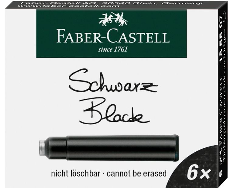 Produktbild: Faber-Castell Tintenpatronen Standard schwarz 6er