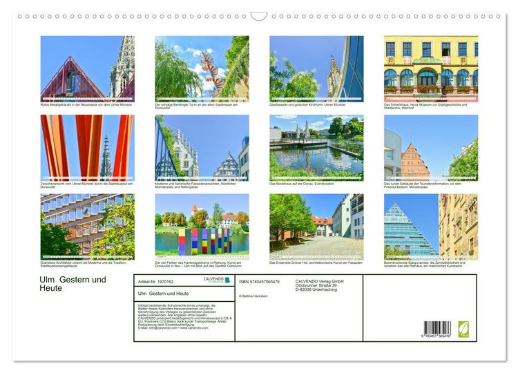 Produktbild: Ulm Gestern und Heute (Wandkalender 2026 DIN A2 quer), CALVENDO Monatskalender