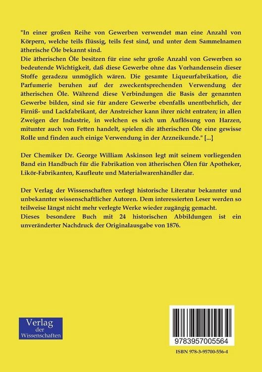 Produktbild: Die Fabrikation der &auml;therischen &Ouml;le