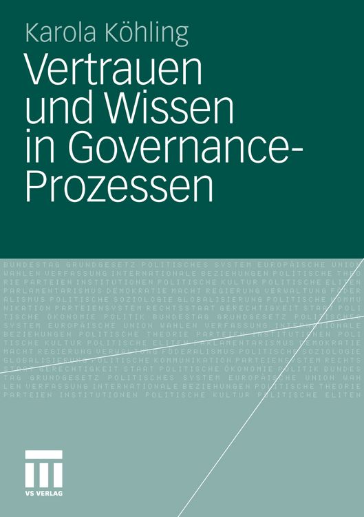 Produktbild: Vertrauen und Wissen in Governance-Prozessen