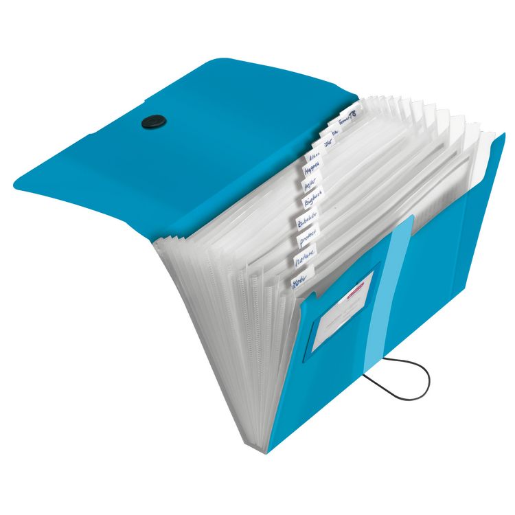 Produktbild: Herlitz F&auml;chermappe A4 PP 12 F&auml;cher transparent blau