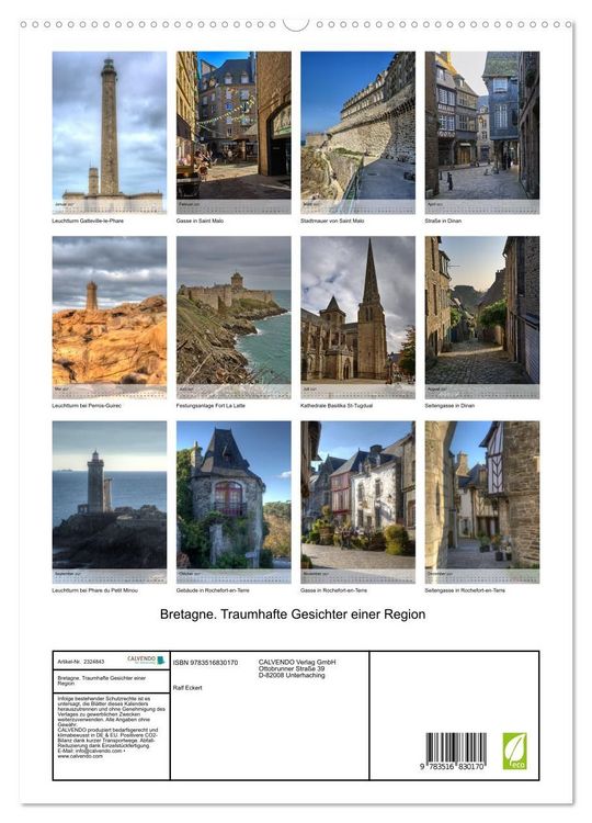 Produktbild: Bretagne. Traumhafte Gesichter einer Region (hochwertiger Premium Wandkalender 2027 DIN A2 hoch), Kunstdruck in Hochglanz