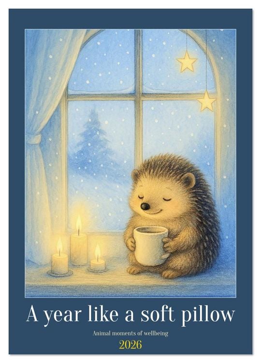 Produktbild: A year like a soft pillow - Animal moments of wellbeing (Wall Calendar 2026 DIN A4 portrait), CALVENDO 12 Month Wall Calendar
