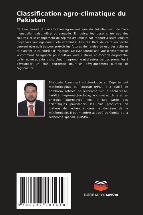 Produktbild: Classification agro-climatique du Pakistan