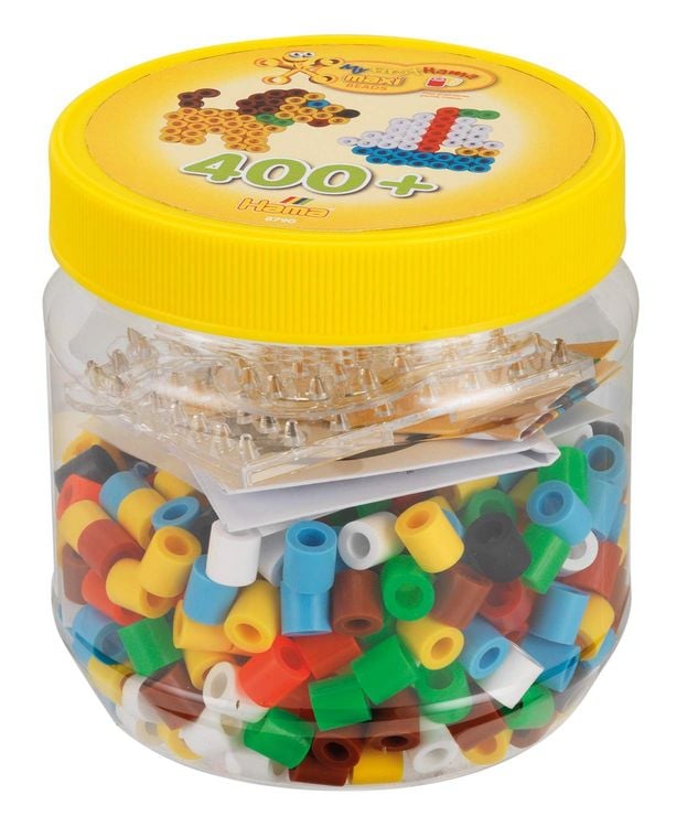 Produktbild: HAMA Maxi - Dose mit 400 Perlen und Stiftplatten gelb