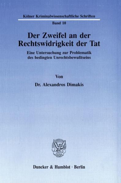 Produktbild: Der Zweifel an der Rechtswidrigkeit der Tat.