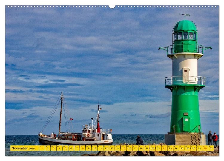 Produktbild: Seebad Warnem&uuml;nde - Sehnsuchtsort an der Ostsee (hochwertiger Premium Wandkalender 2026 DIN A2 quer), Kunstdruck in Hochglanz