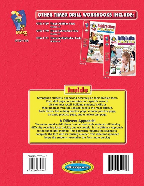 Produktbild: Timed Division Drill Facts Grades 4-6