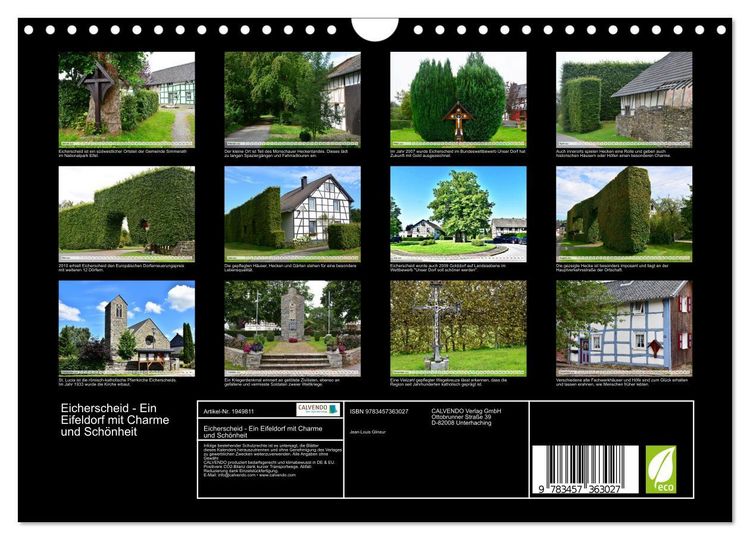 Produktbild: Eicherscheid - Ein Eifeldorf mit Charme und Sch&ouml;nheit (Wandkalender 2026 DIN A4 quer), CALVENDO Monatskalender