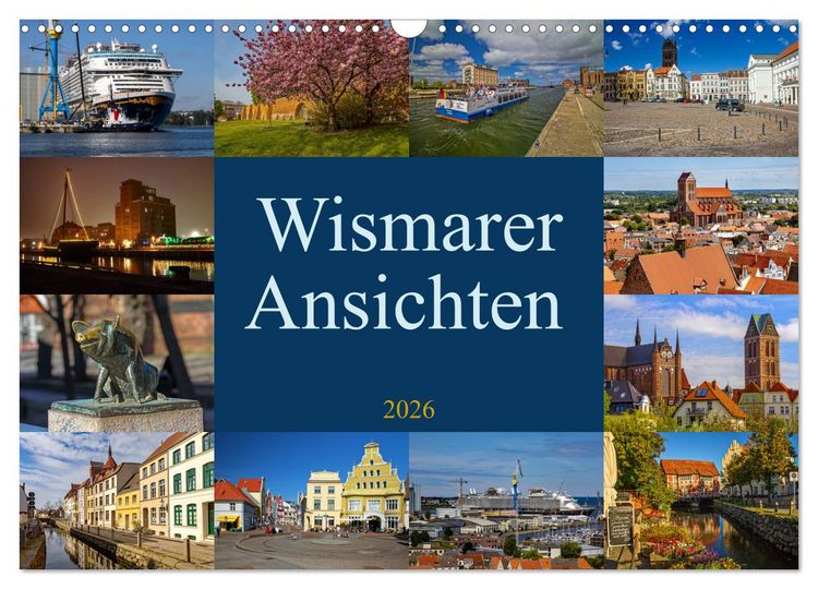 Produktbild: Wismarer Ansichten 2026 (Wandkalender 2026 DIN A3 quer), CALVENDO Monatskalender