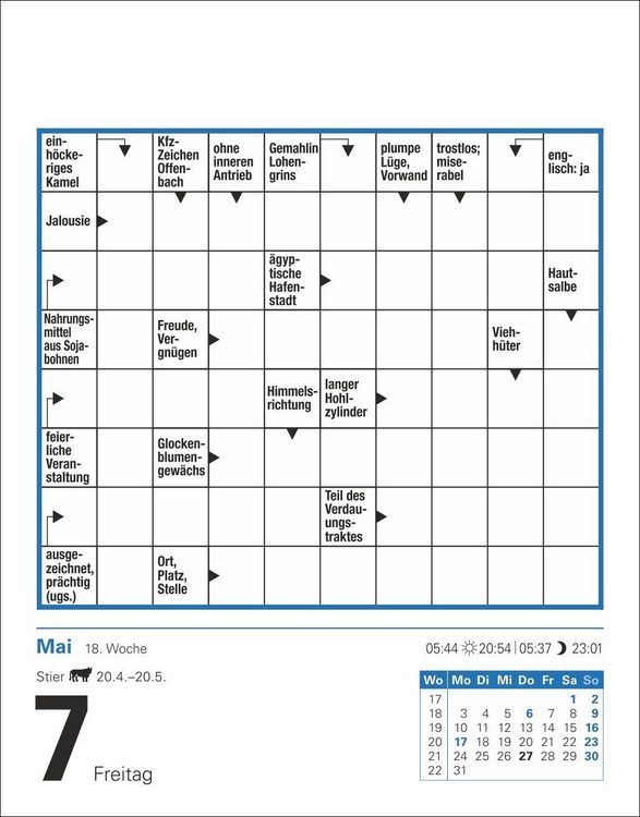 Produktbild: Kreuzwortr&auml;tsel Tagesabrei&szlig;kalender 2027