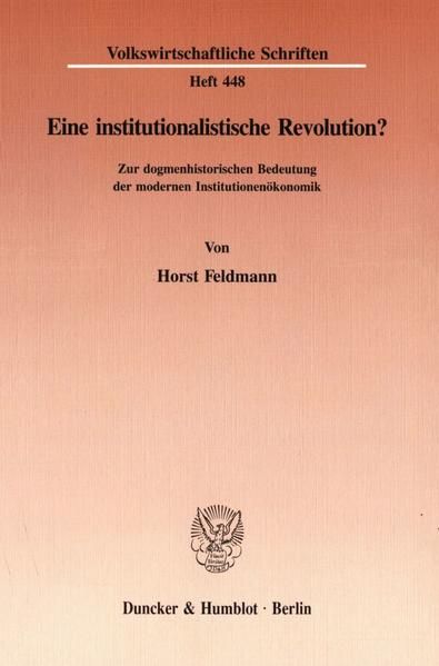 Produktbild: Eine institutionalistische Revolution?