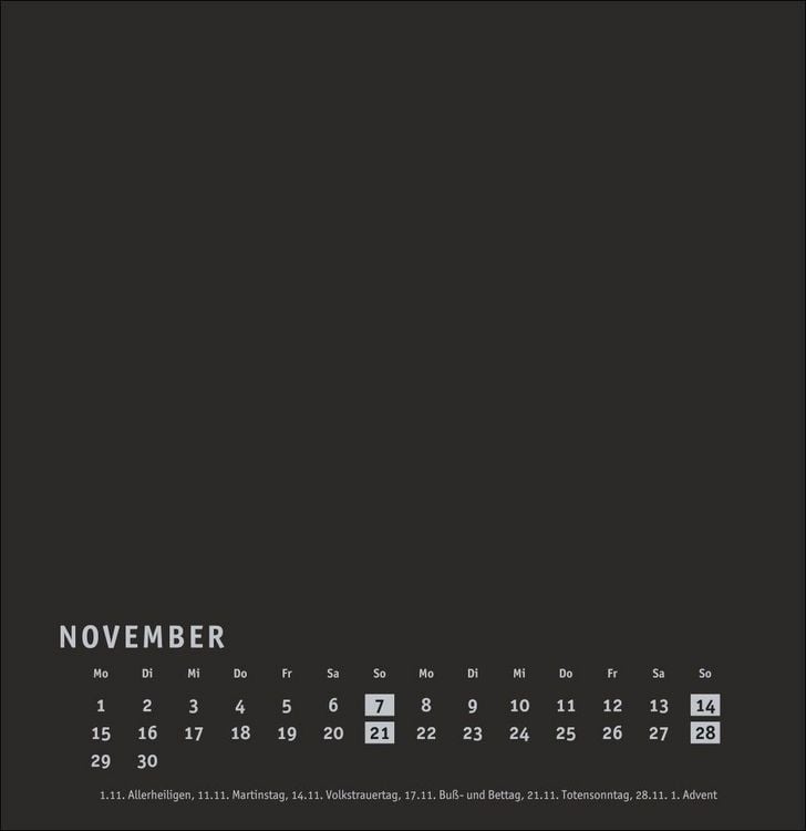 Produktbild: Premium-Bastelkalender schwarz gro&szlig; 2027