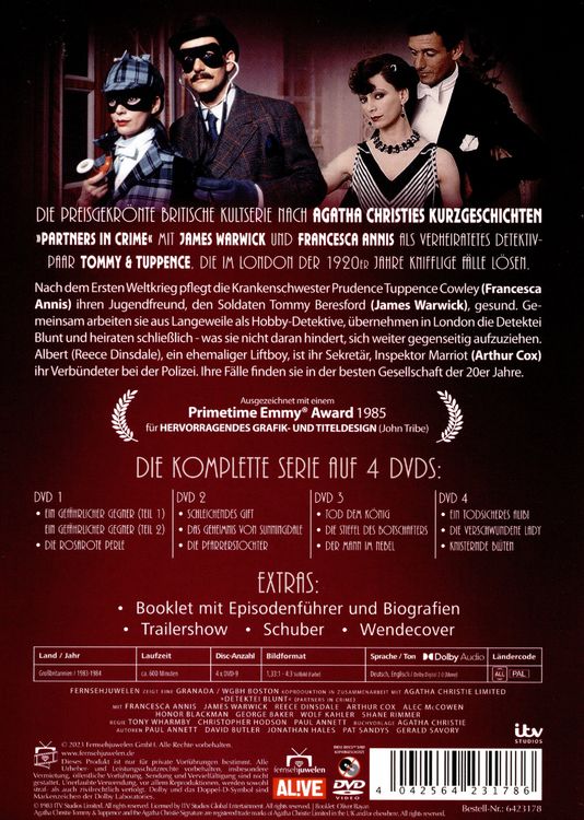 Produktbild: Agatha Christie's Detektei Blunt (Partners in Crime) - Die komplette Serie (Fernsehjuwelen) [4 DVDs]