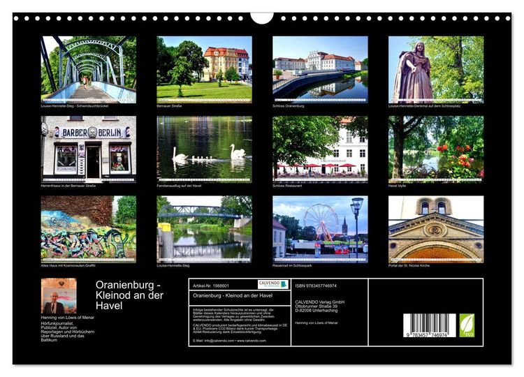 Produktbild: Oranienburg - Kleinod an der Havel (Wandkalender 2026 DIN A3 quer), CALVENDO Monatskalender
