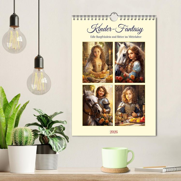 Produktbild: Kinder-Fantasy. Edle Burgfr&auml;ulein und Ritter im Mittelalter (Wandkalender 2026 DIN A4 hoch), CALVENDO Monatskalender