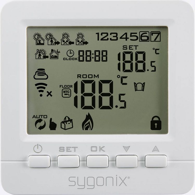 Produktbild: Sygonix SY-4500820 Funk-Raumthermostat Unterputz Wochenprogramm 1St.