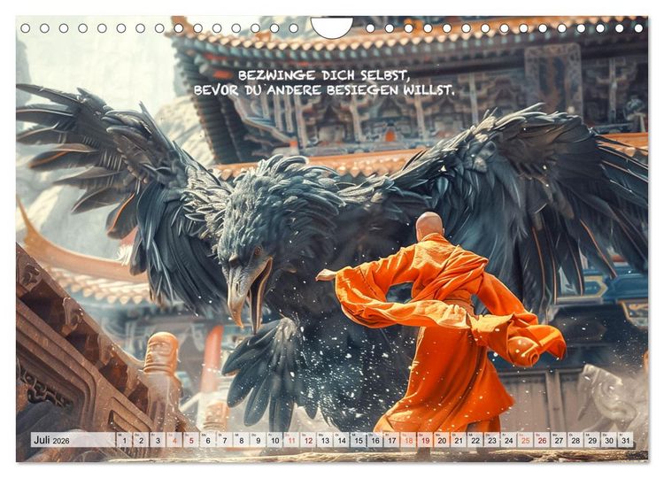 Produktbild: Shaolin M&ouml;nche - Weisheit und Disziplin (Wandkalender 2026 DIN A4 quer), CALVENDO Monatskalender