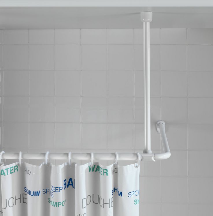 Produktbild: Deckenst&uuml;tze f&uuml;r Duschstange Wei&szlig; 57 cm, f&uuml;r Stangen mit &Oslash; 2 / 2,5 cm
