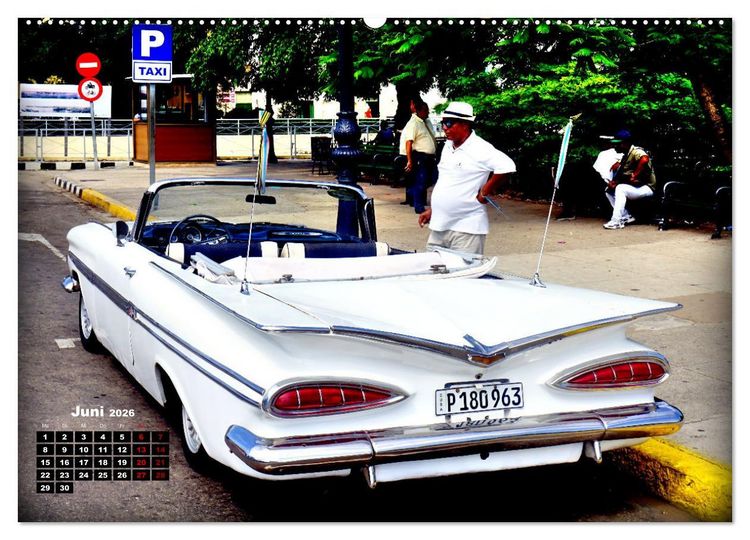 Produktbild: Ganz in Wei&szlig; - Elegante Oldtimer der F&uuml;nfziger Jahre (hochwertiger Premium Wandkalender 2026 DIN A2 quer), Kunstdruck in Hochglanz
