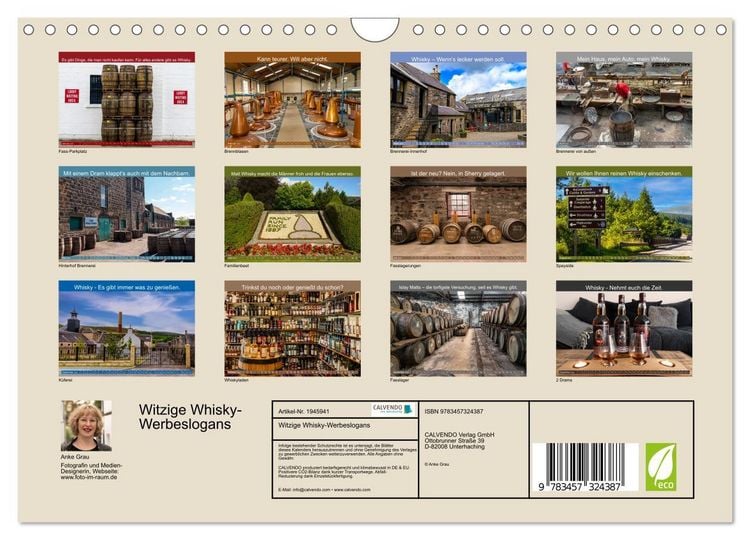 Produktbild: Witzige Whisky-Werbeslogans (Wandkalender 2026 DIN A4 quer), CALVENDO Monatskalender