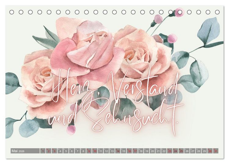 Produktbild: Flower Romance - Romantischer Bl&uuml;tenzauber (Tischkalender 2026 DIN A5 quer), CALVENDO Monatskalender