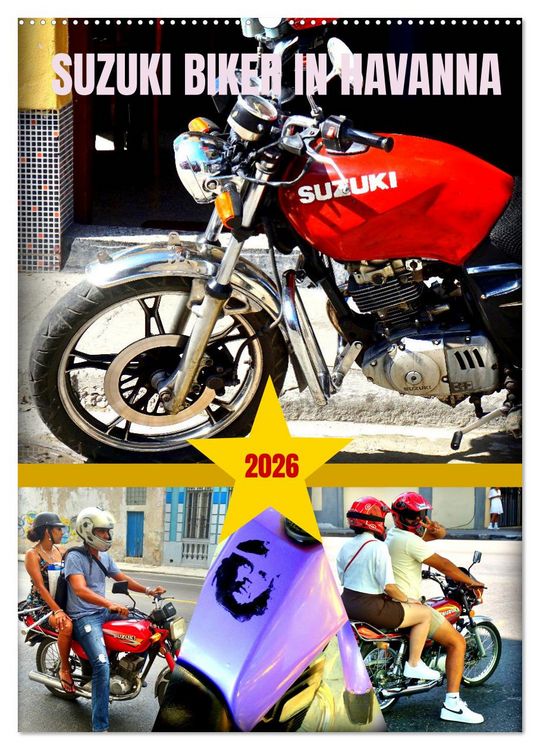 Produktbild: SUZUKI BIKER IN HAVANNA (Wandkalender 2026 DIN A2 hoch), CALVENDO Monatskalender
