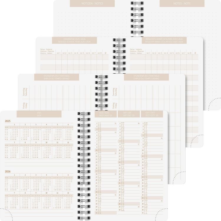 Produktbild: BRUNNEN Schülerkalender (2025/2026) "Bubble Planner", 2 Seiten = 1 Woche, A6, 208 Seiten, PP-Umschlag, mehrfarbig