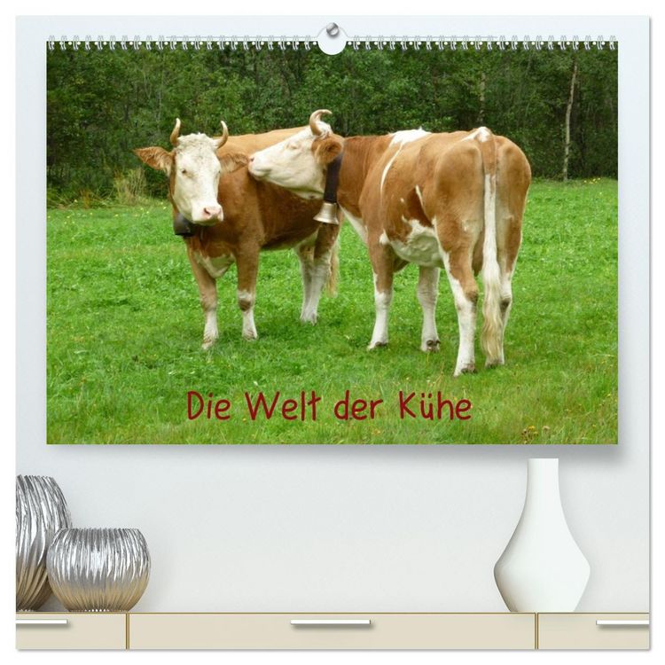 Produktbild: Die Welt der K&uuml;he (hochwertiger Premium Wandkalender 2026 DIN A2 quer), Kunstdruck in Hochglanz
