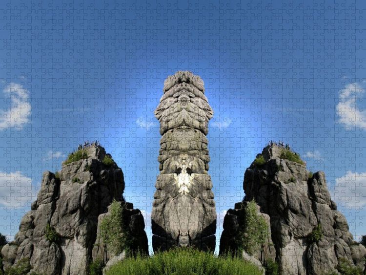 Produktbild: CALVENDO Puzzle Die Externsteine - W&auml;chter aus einer anderen Zeit | 1000 Teile Lege-Gr&ouml;&szlig;e 64x48cm Foto-Puzzle f&uuml;r gl&uuml;ckliche Stunden