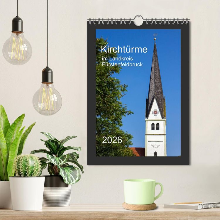 Produktbild: Kircht&uuml;rme im Landkreis F&uuml;rstenfeldbruck (Wandkalender 2026 DIN A4 hoch), CALVENDO Monatskalender