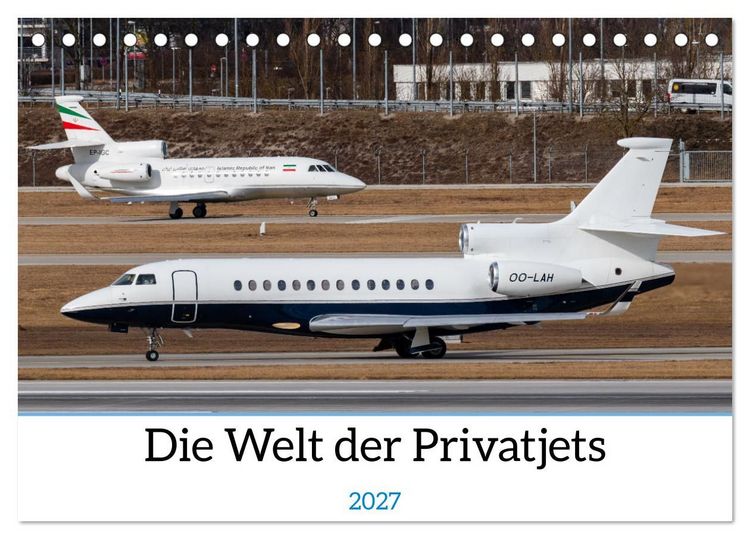 Produktbild: Die Welt der Privatjets (Tischkalender 2027 DIN A5 quer), CALVENDO Monatskalender