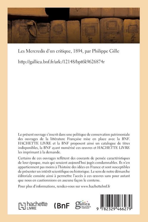 Produktbild: Les Mercredis d'un critique, 1894